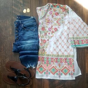 Johnny Was embroidered tunic sz L